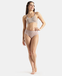 Disney Mickey & Friends High Coverage Super Combed Cotton Elastane Stretch Mid Waist Hipster - Mocha, High Rose & Ashleigh Blue (Pack of 3)