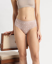 Disney Mickey & Friends High Coverage Super Combed Cotton Elastane Stretch Mid Waist Hipster - Mocha, High Rose & Ashleigh Blue (Pack of 3)