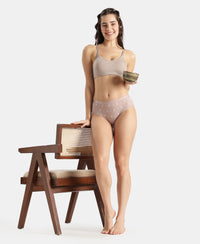 Disney Mickey & Friends High Coverage Super Combed Cotton Elastane Stretch Mid Waist Hipster - Mocha, High Rose & Ashleigh Blue (Pack of 3)