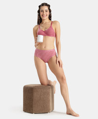 Disney Mickey & Friends High Coverage Super Combed Cotton Elastane Stretch Mid Waist Hipster - Mocha, High Rose & Ashleigh Blue (Pack of 3)