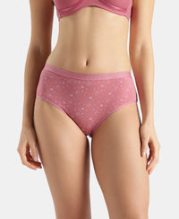 Disney Mickey & Friends High Coverage Super Combed Cotton Elastane Stretch Mid Waist Hipster - Mocha, High Rose & Ashleigh Blue (Pack of 3)