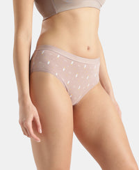 Disney Mickey & Friends High Coverage Super Combed Cotton Elastane Stretch Mid Waist Hipster - Mocha, High Rose & Ashleigh Blue (Pack of 3)