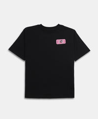 Disney Girl's Super Combed Cotton Graphic Printed T-Shirt - Black