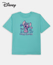 Disney Girl's Super Combed Cotton Graphic Printed T-Shirt - Aruba Blue