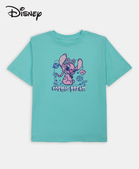Disney Girl's Super Combed Cotton Graphic Printed T-Shirt - Aruba Blue