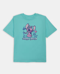 Disney Girl's Super Combed Cotton Graphic Printed T-Shirt - Aruba Blue