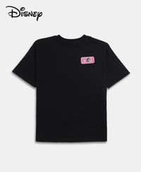 Disney Girl's Super Combed Cotton Graphic Printed T-Shirt - Black