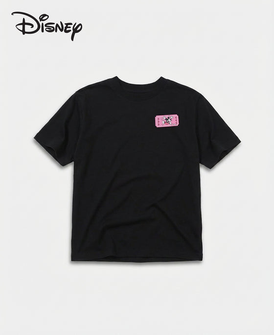Disney Girl's Super Combed Cotton Graphic Printed T-Shirt - Black
