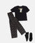 Disney Princess Collection Girl's Super Combed Cotton Short Sleeve TShirt and Pyjama Set - Black