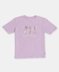 Disney Princess Collection Girl's Super Combed Cotton Short Sleeve T-Shirt and Pyjama Set - Lavendula