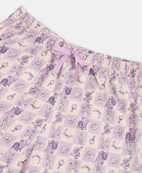 Disney Princess Collection Girl's Super Combed Cotton Short Sleeve T-Shirt and Pyjama Set - Lavendula