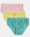 Disney Princess Collection Super Combed Cotton Printed Panty with Concealed Waistband - Fairy Tale, Lemon Meringue & Aqua Sky (Pack of 3)