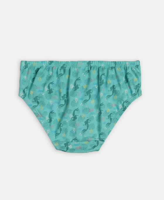 Disney Princess Collection Super Combed Cotton Printed Panty with Concealed Waistband - Fairy Tale, Lemon Meringue & Aqua Sky (Pack of 3)