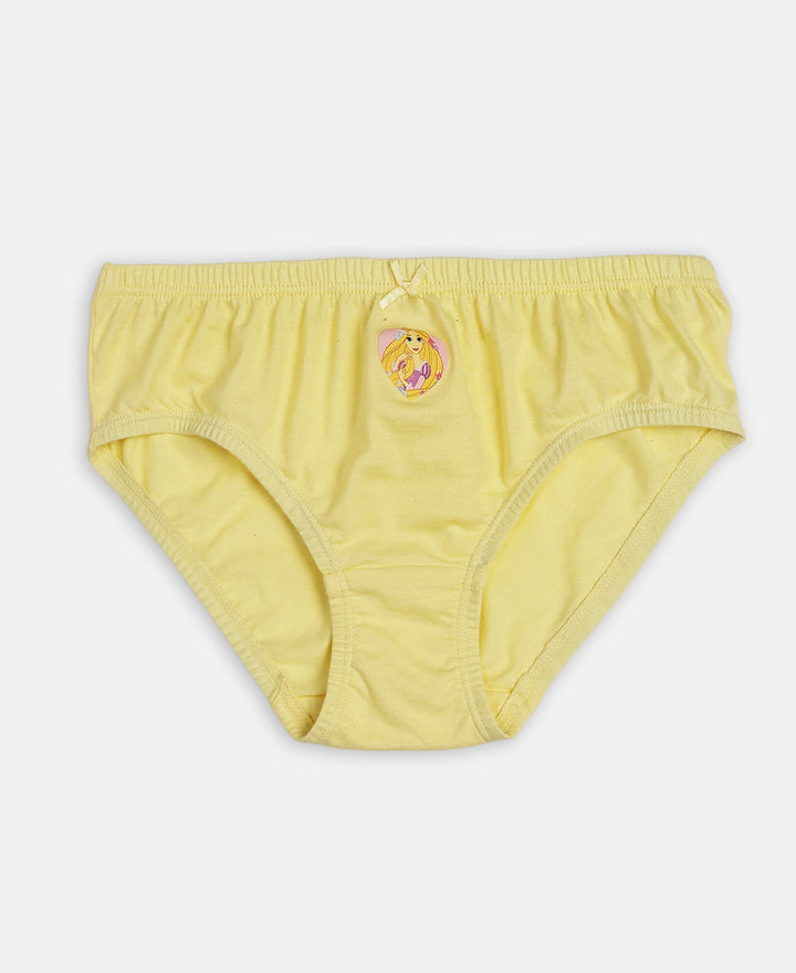 Disney Princess Collection Super Combed Cotton Printed Panty with Concealed Waistband - Fairy Tale, Lemon Meringue & Aqua Sky (Pack of 3)