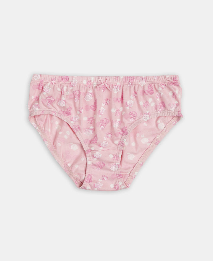 Disney Princess Collection Super Combed Cotton Printed Panty with Concealed Waistband - Fairy Tale, Lemon Meringue & Aqua Sky (Pack of 3)