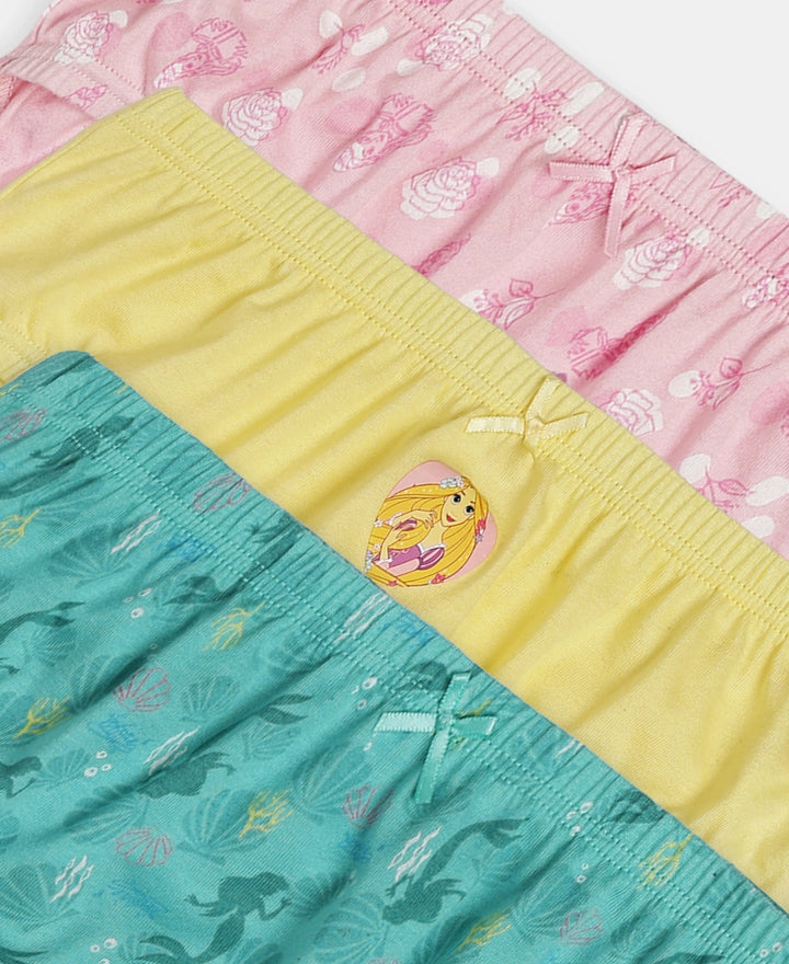 Disney Princess Collection Super Combed Cotton Printed Panty with Concealed Waistband - Fairy Tale, Lemon Meringue & Aqua Sky (Pack of 3)