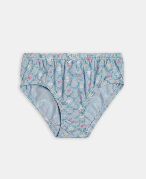Disney Princess Collection Super Combed Cotton Printed Panty with Concealed Waistband - Skyway, Imperial Blue & Wild Rose (Pack of 3)