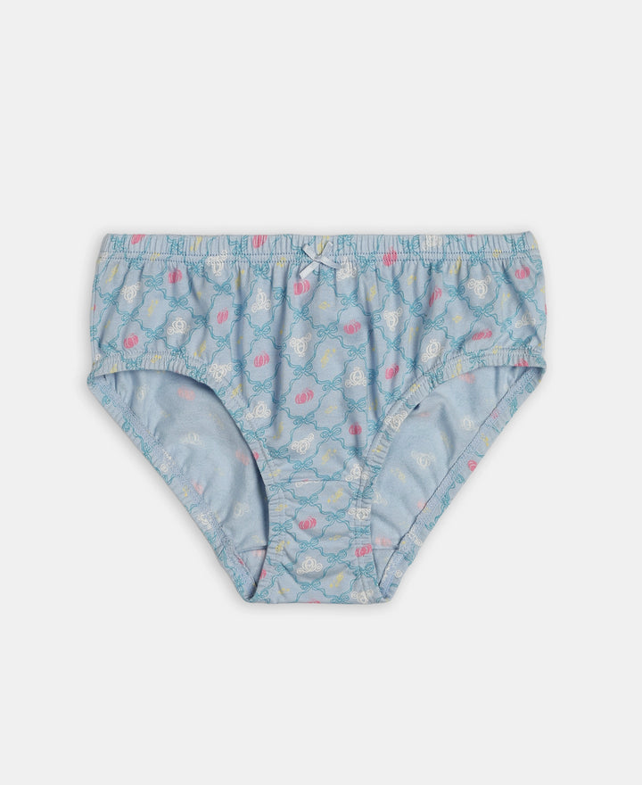 Disney Princess Collection Super Combed Cotton Printed Panty with Concealed Waistband - Skyway, Imperial Blue & Wild Rose (Pack of 3)