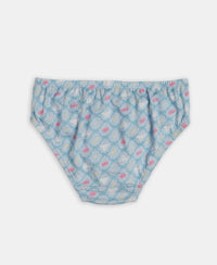 Disney Princess Collection Super Combed Cotton Printed Panty with Concealed Waistband - Skyway, Imperial Blue & Wild Rose (Pack of 3)