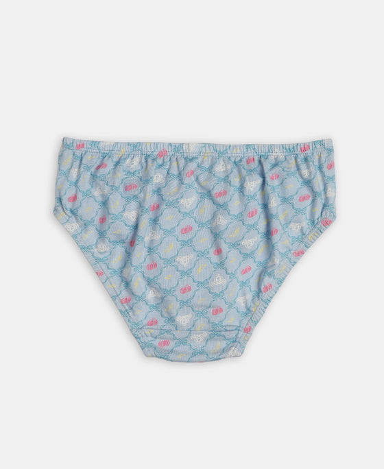 Disney Princess Collection Super Combed Cotton Printed Panty with Concealed Waistband - Skyway, Imperial Blue & Wild Rose (Pack of 3)