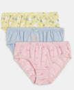 Disney Mickey Mouse Super Combed Cotton Printed Panty with Concealed Waistband - Lemon Meringue, Skyway & Fairy Tale (Pack of 3)