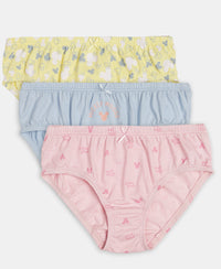 Disney Mickey Mouse Super Combed Cotton Printed Panty with Concealed Waistband - Lemon Meringue, Skyway & Fairy Tale (Pack of 3)
