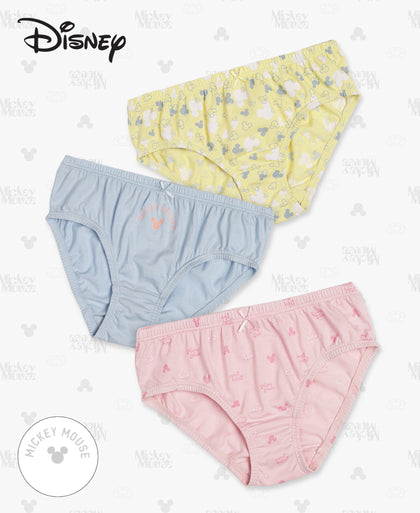 Disney Mickey Mouse Super Combed Cotton Printed Panty with Concealed Waistband - Lemon Meringue, Skyway & Fairy Tale (Pack of 3)