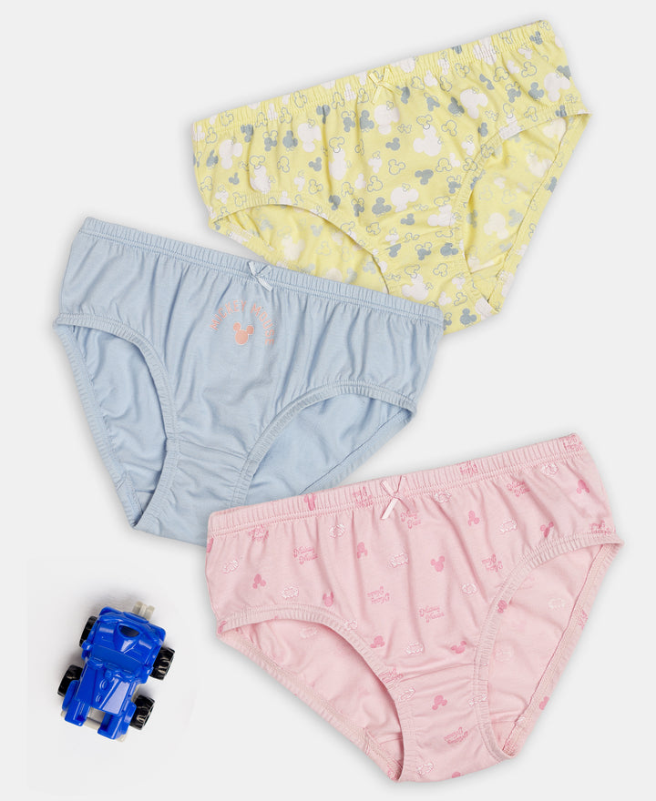 Disney Mickey Mouse Super Combed Cotton Printed Panty with Concealed Waistband - Lemon Meringue, Skyway & Fairy Tale (Pack of 3)