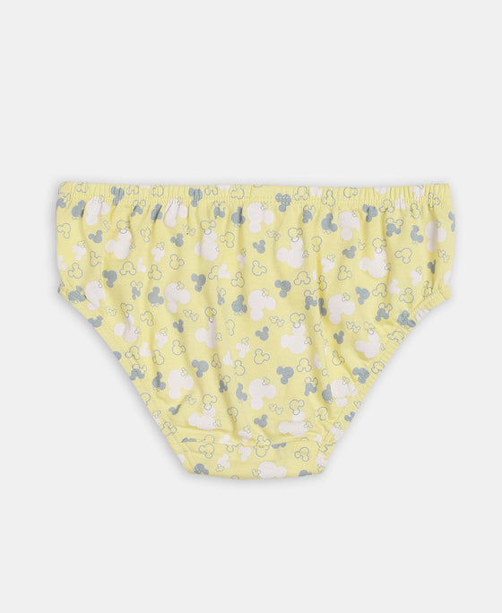 Disney Mickey Mouse Super Combed Cotton Printed Panty with Concealed Waistband - Lemon Meringue, Skyway & Fairy Tale (Pack of 3)