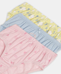Disney Mickey Mouse Super Combed Cotton Printed Panty with Concealed Waistband - Lemon Meringue, Skyway & Fairy Tale (Pack of 3)