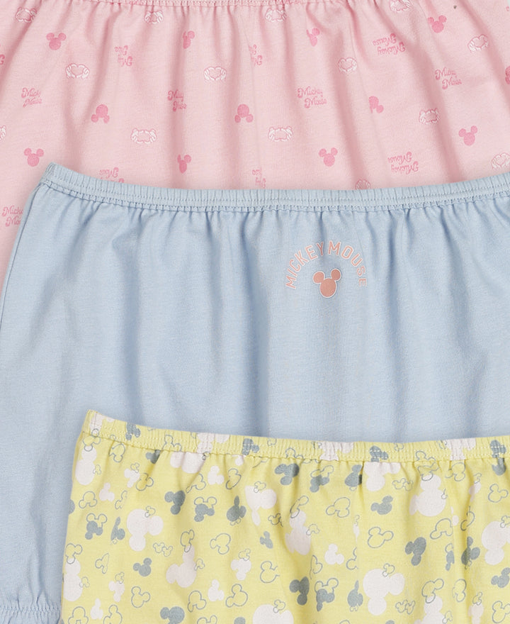 Disney Mickey Mouse Super Combed Cotton Printed Panty with Concealed Waistband - Lemon Meringue, Skyway & Fairy Tale (Pack of 3)