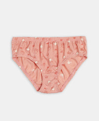 Disney Minnie Mouse Super Combed Cotton Printed Panty with Concealed Waistband - Mellow Rose, Skyway & Fairy Tale (Pack of 3)
