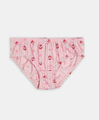 Disney Minnie Mouse Super Combed Cotton Printed Panty with Concealed Waistband - Mellow Rose, Skyway & Fairy Tale (Pack of 3)