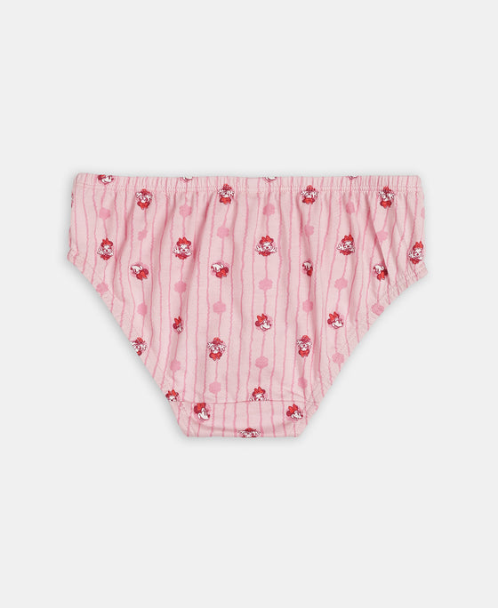 Disney Minnie Mouse Super Combed Cotton Printed Panty with Concealed Waistband - Mellow Rose, Skyway & Fairy Tale (Pack of 3)