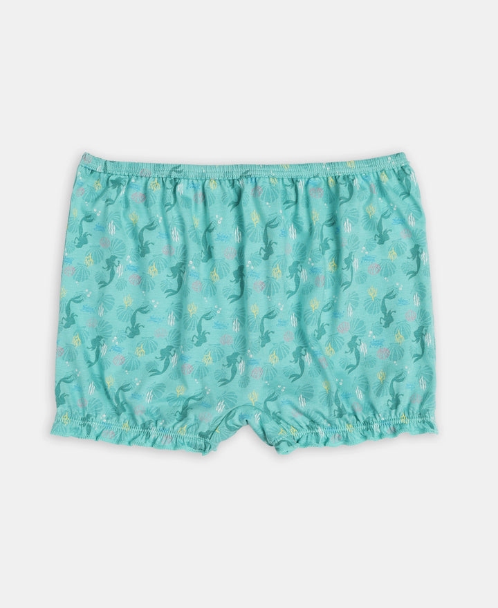Disney Princess Collection Super Combed Cotton Printed Bloomers with Concealed Waistband - Fairy Tale, Lemon Meringue & Aqua Sky (Pack of 3)
