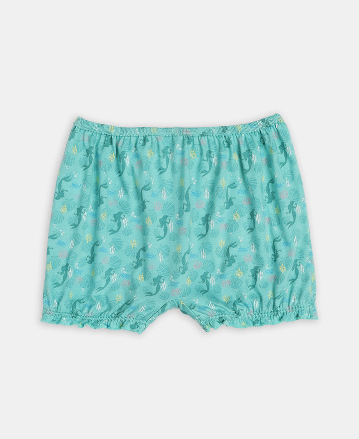 Disney Princess Collection Super Combed Cotton Printed Bloomers with Concealed Waistband - Fairy Tale, Lemon Meringue & Aqua Sky (Pack of 3)