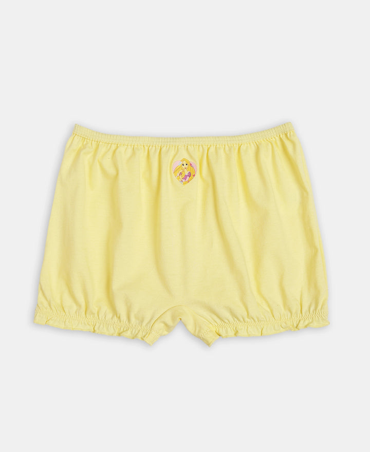 Disney Princess Collection Super Combed Cotton Printed Bloomers with Concealed Waistband - Fairy Tale, Lemon Meringue & Aqua Sky (Pack of 3)