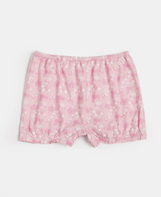 Disney Princess Collection Super Combed Cotton Printed Bloomers with Concealed Waistband - Fairy Tale, Lemon Meringue & Aqua Sky (Pack of 3)