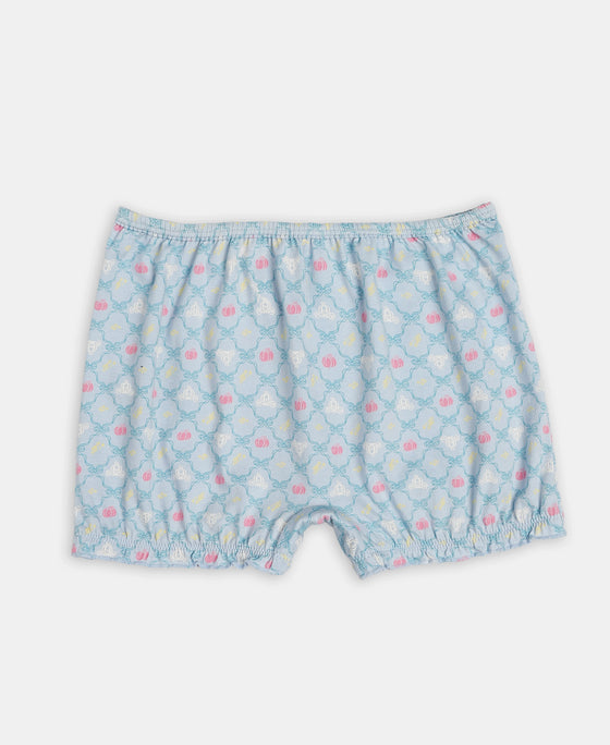 Disney Princess Collection Super Combed Cotton Printed Bloomers with Concealed Waistband - Skyway, Imperial Blue & Wild Rose (Pack of 3)