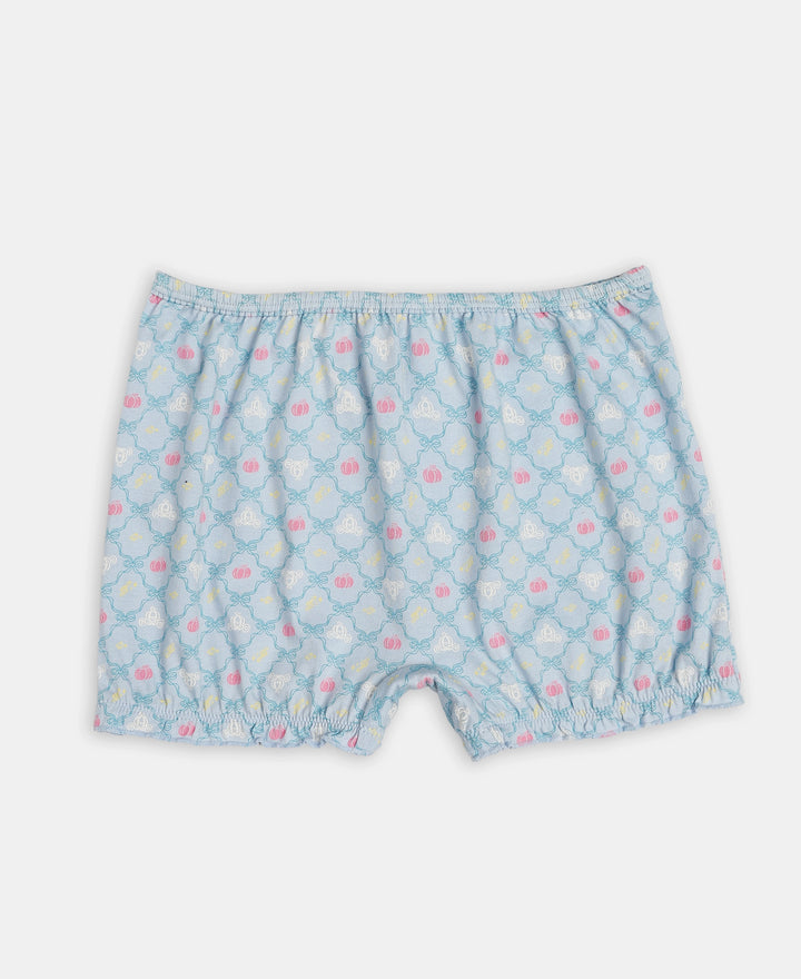 Disney Princess Collection Super Combed Cotton Printed Bloomers with Concealed Waistband - Skyway, Imperial Blue & Wild Rose (Pack of 3)