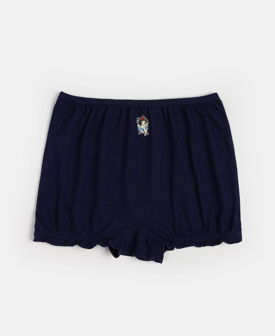 Disney Princess Collection Super Combed Cotton Printed Bloomers with Concealed Waistband - Skyway, Imperial Blue & Wild Rose (Pack of 3)