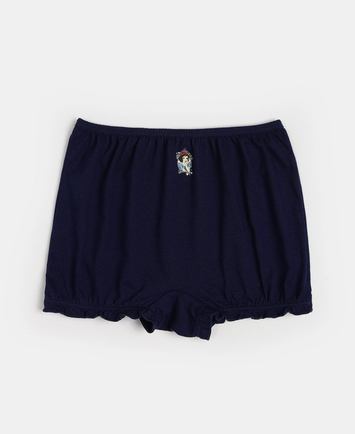 Disney Princess Collection Super Combed Cotton Printed Bloomers with Concealed Waistband - Skyway, Imperial Blue & Wild Rose (Pack of 3)