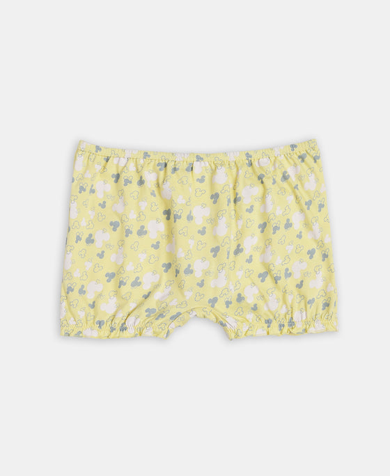 Disney Mickey Mouse Super Combed Cotton Printed Bloomers with Concealed Waistband - Lemon Meringue, Skyway & Fairy Tale (Pack of 3)