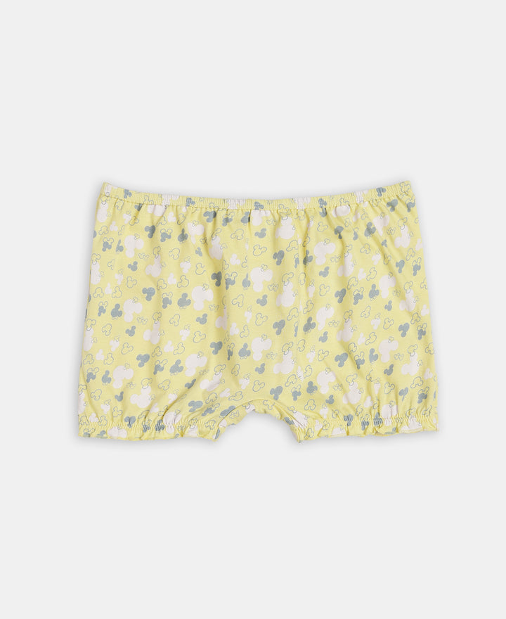 Disney Mickey Mouse Super Combed Cotton Printed Bloomers with Concealed Waistband - Lemon Meringue, Skyway & Fairy Tale (Pack of 3)