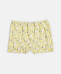 Disney Mickey Mouse Super Combed Cotton Printed Bloomers with Concealed Waistband - Lemon Meringue, Skyway & Fairy Tale (Pack of 3)