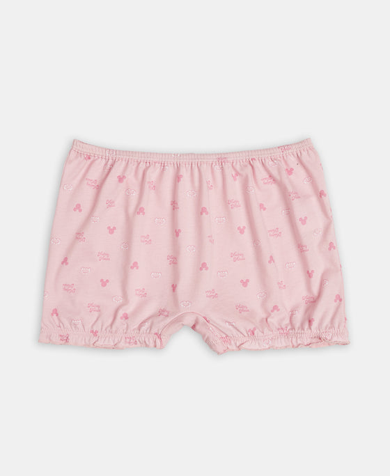 Disney Mickey Mouse Super Combed Cotton Printed Bloomers with Concealed Waistband - Lemon Meringue, Skyway & Fairy Tale (Pack of 3)