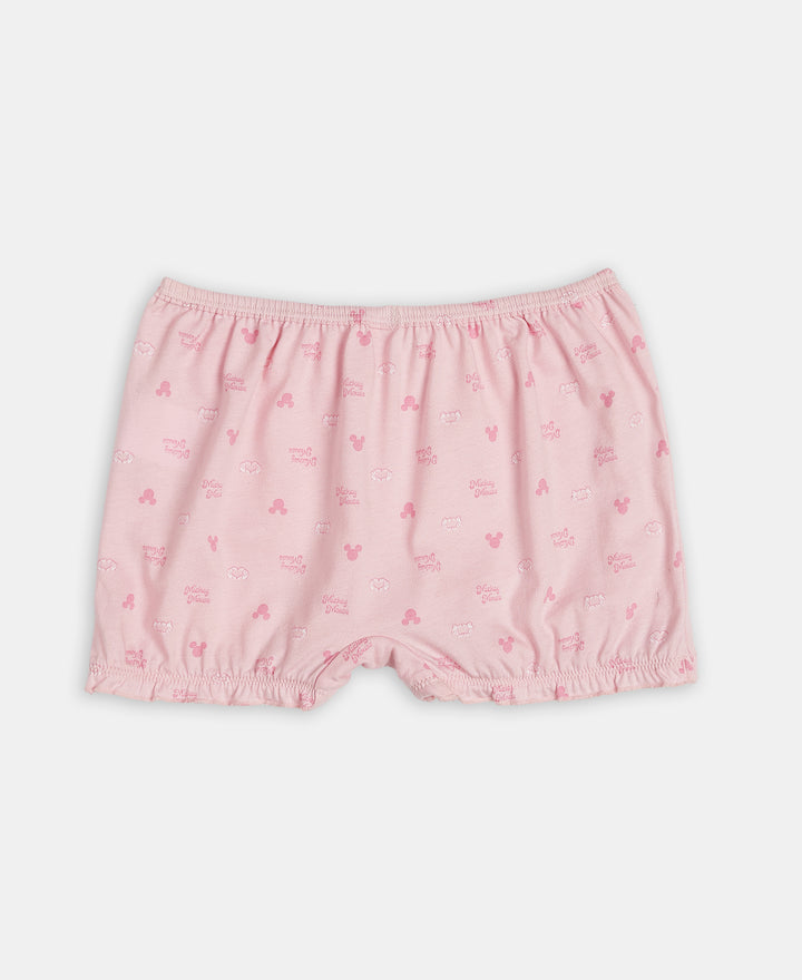 Disney Mickey Mouse Super Combed Cotton Printed Bloomers with Concealed Waistband - Lemon Meringue, Skyway & Fairy Tale (Pack of 3)
