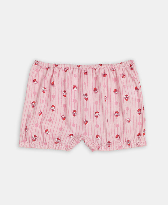Disney Minnie Mouse Super Combed Cotton Printed Bloomers with Concealed Waistband - Mellow Rose, Skyway & Fairy Tale (Pack of 3)