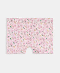 Disney Princess Collection Girls Super Combed Cotton Elastane Stretch Printed Shorties with Concealed Waistband - Skyway & Fairy Tale (Pack of 2)