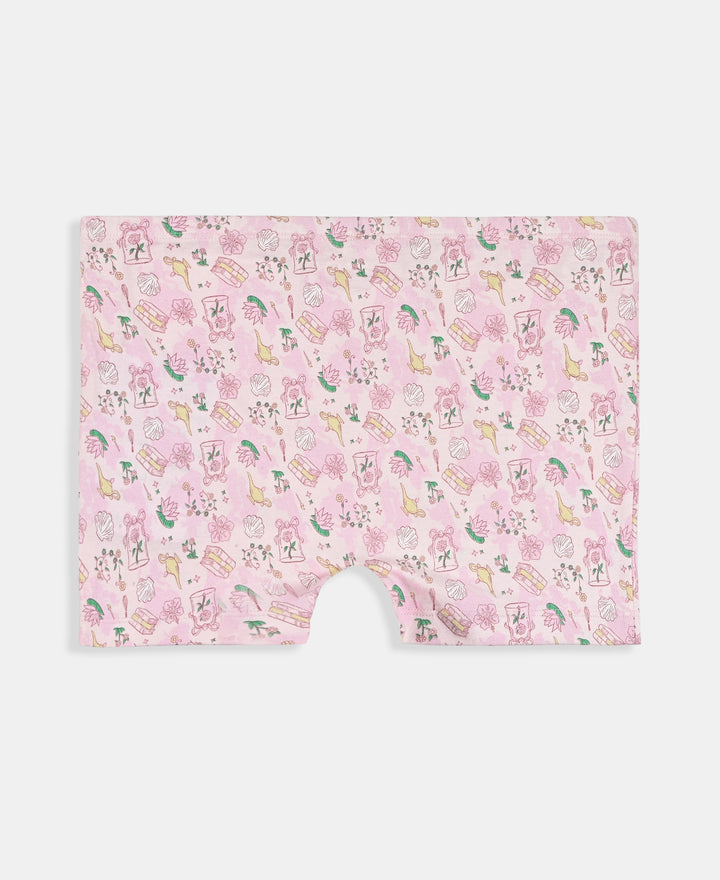 Disney Princess Collection Girls Super Combed Cotton Elastane Stretch Printed Shorties with Concealed Waistband - Skyway & Fairy Tale (Pack of 2)